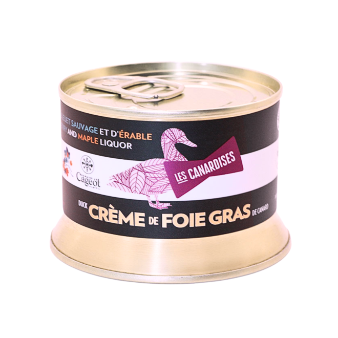 CRÈME/MOUSSE de Foie Gras de canard - ÉRABLE et BLEUET (140g)