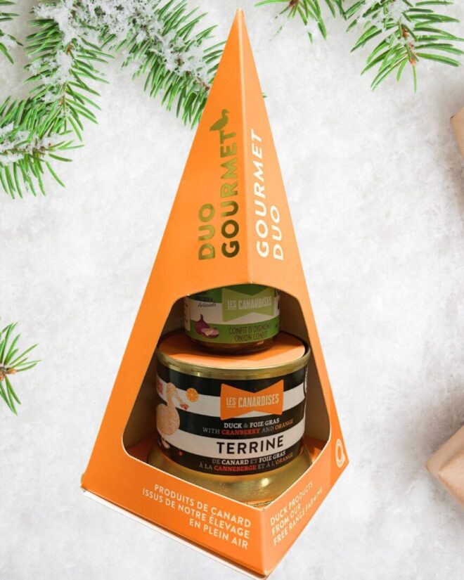 Coffret Duo - Terrine de canard et Foie Gras Canneberge/Orange & Confit d'oignons